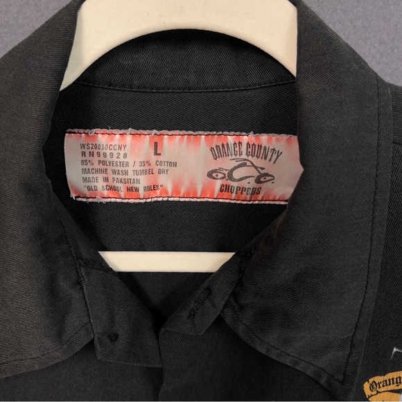 ‼️CLEARANCE‼️Mens Vintage Orange County Chopper Short Sleeve Button Up Shirt - Picture 5 of 11